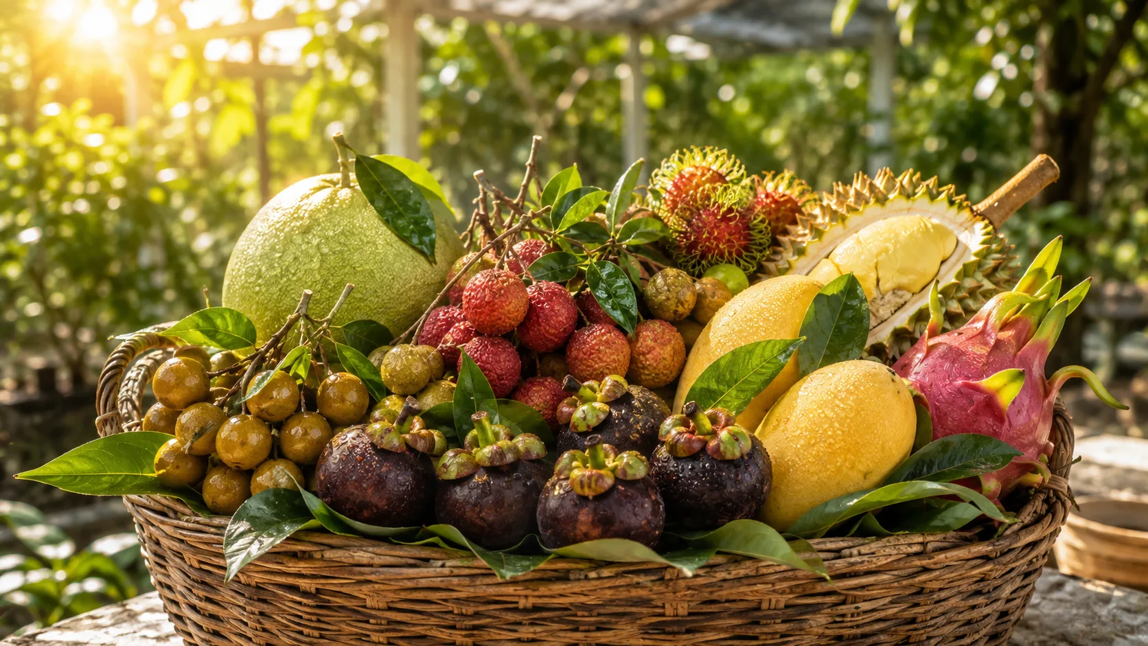 Vietnamese fruits harvested directly from the garden during the right season retain their full freshness and nutritional content