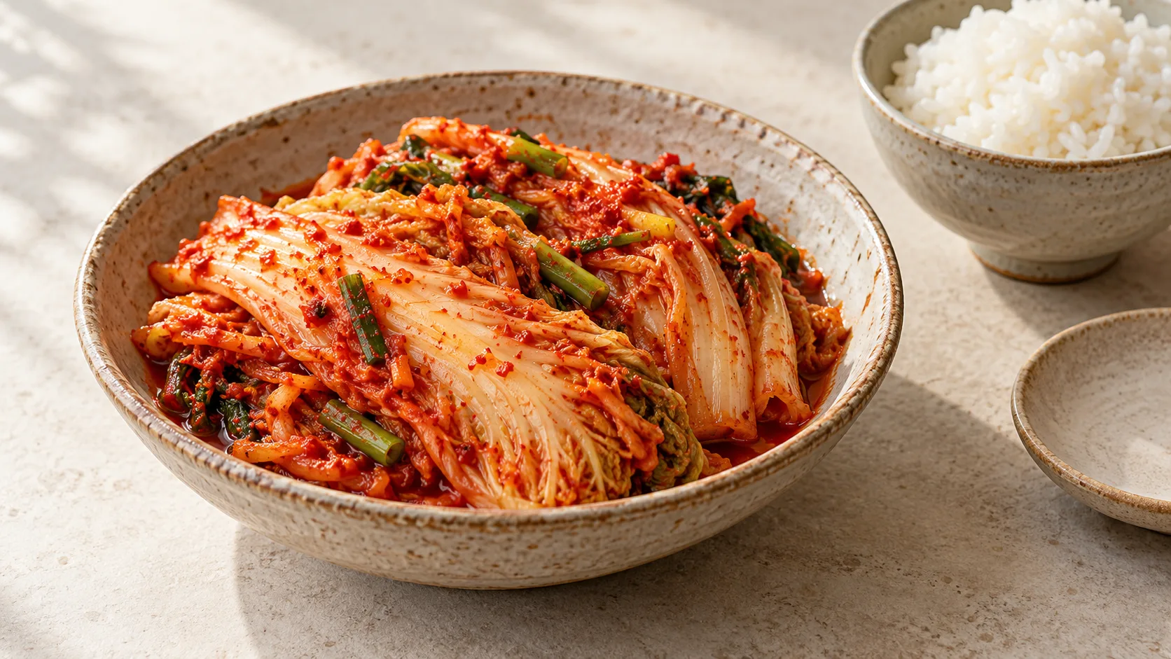 Kimchi cải thảo l&ecirc;n men với kết cấu rau củ gi&ograve;n d&ugrave;ng l&agrave;m m&oacute;n ăn k&egrave;m