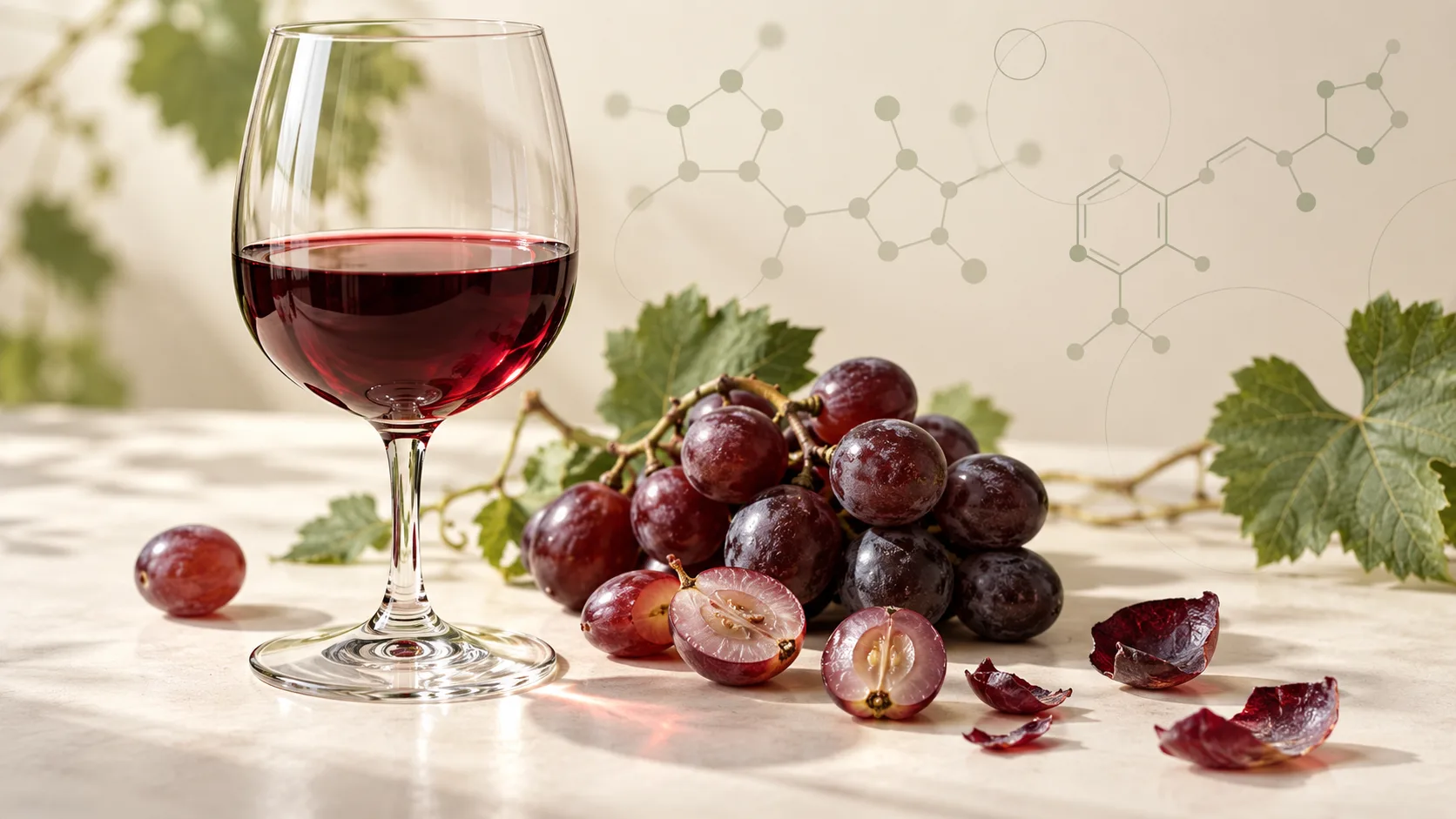Nho đỏ vỏ nho và rượu vang đỏ liên quan đến polyphenol và resveratrol