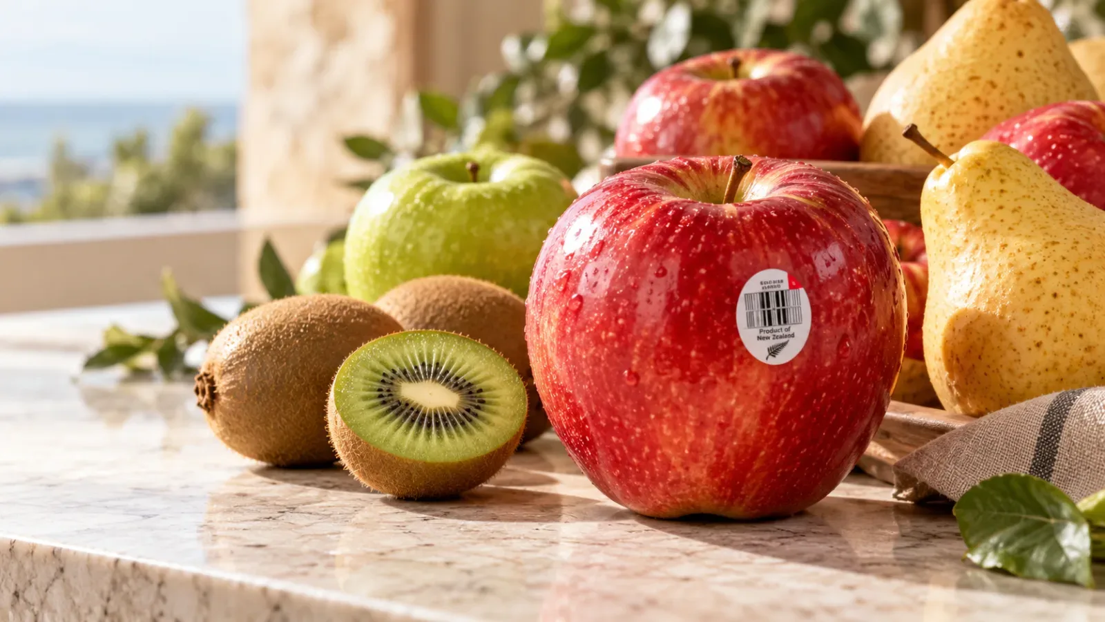 Mã PLU trên tem trái cây nhập khẩu như táo, lê và kiwi