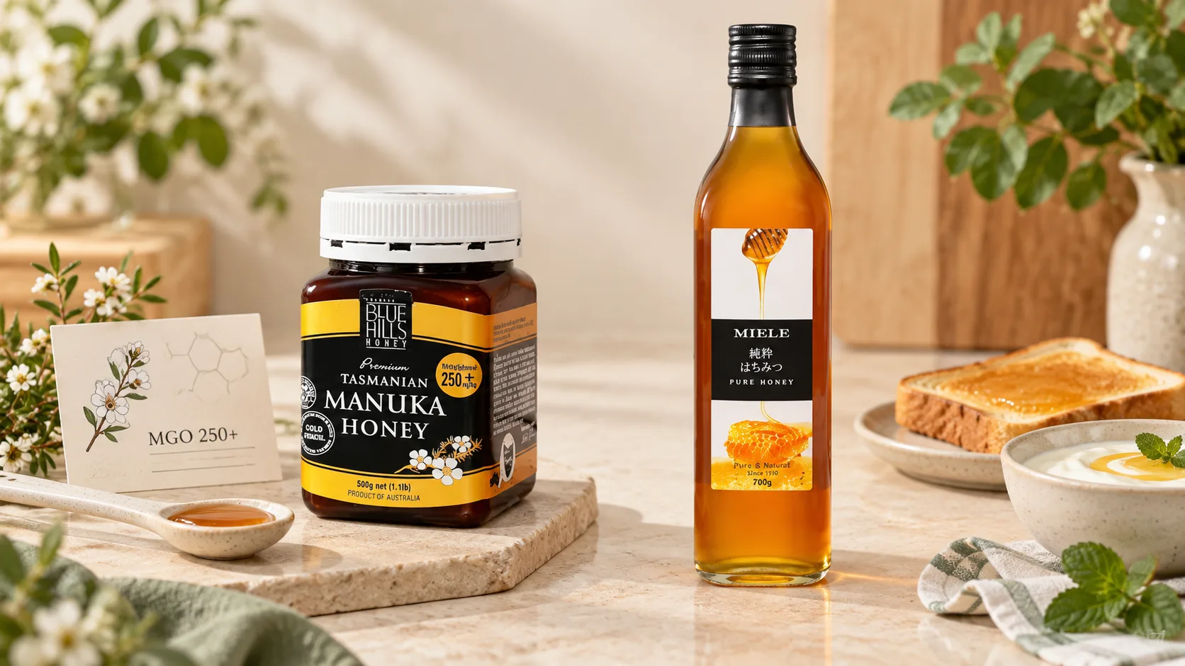 So sánh mật ong Manuka MGO 250+ với mật ong nguyên chất thông thường