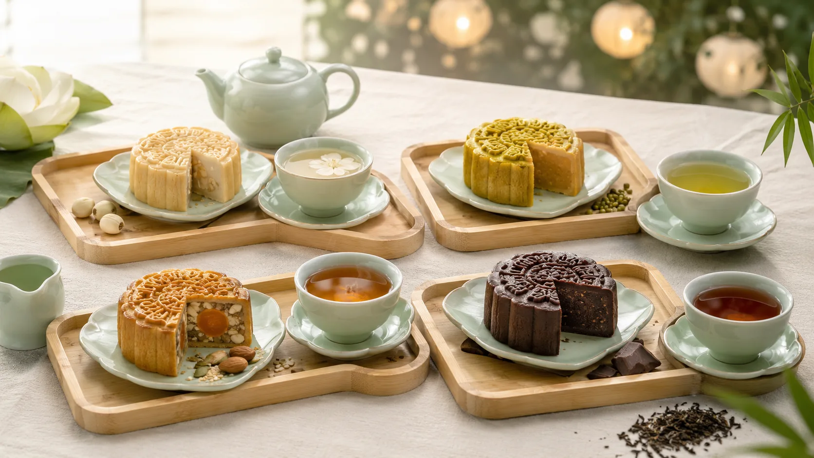 Bánh Trung Thu uống trà gì theo từng loại nhân bánh