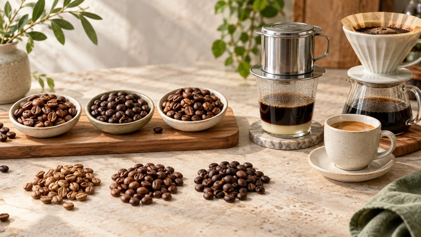 Cách chọn cà phê rang xay theo Arabica Robusta mức rang và phương pháp pha
