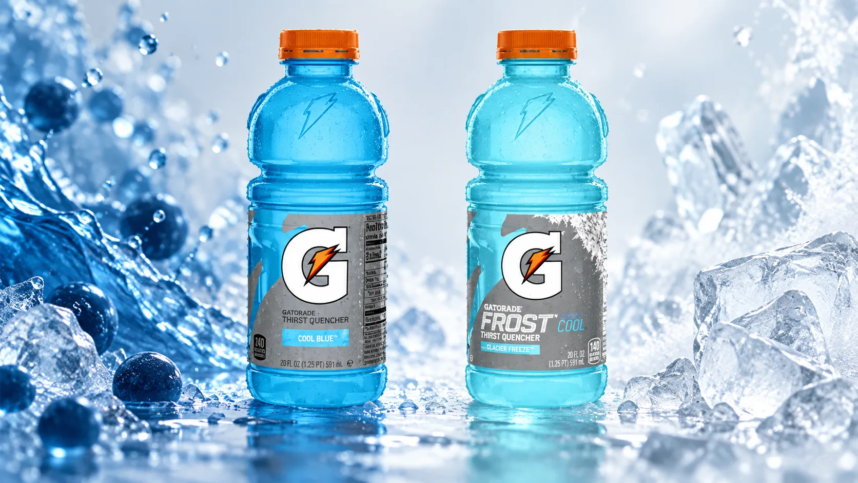 So sánh Gatorade Cool Blue và Glacier Freeze