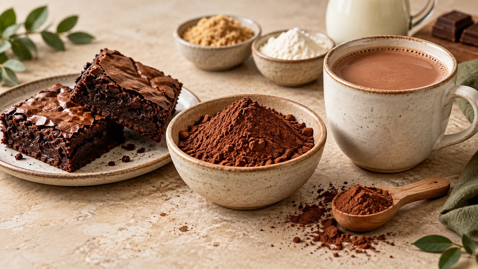 Bột cacao dùng để làm bánh brownie và cacao nóng tại nhà