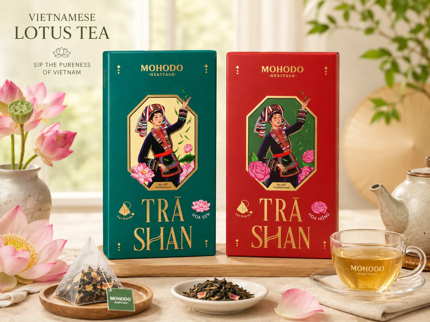 Vietnamese Lotus Tea and Shan Tuyet Tea