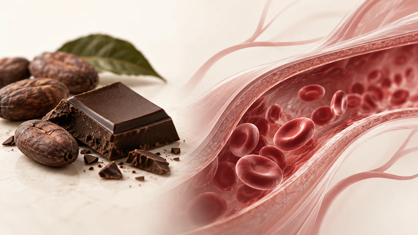 Cocoa flavanols hỗ trợ chức năng mạch m&aacute;u v&agrave; lưu th&ocirc;ng m&aacute;u