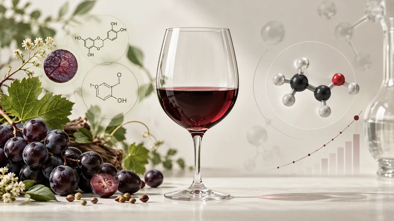 Rượu vang chứa ethanol và cần cân nhắc cả lợi ích tiềm năng lẫn rủi ro sức khỏe