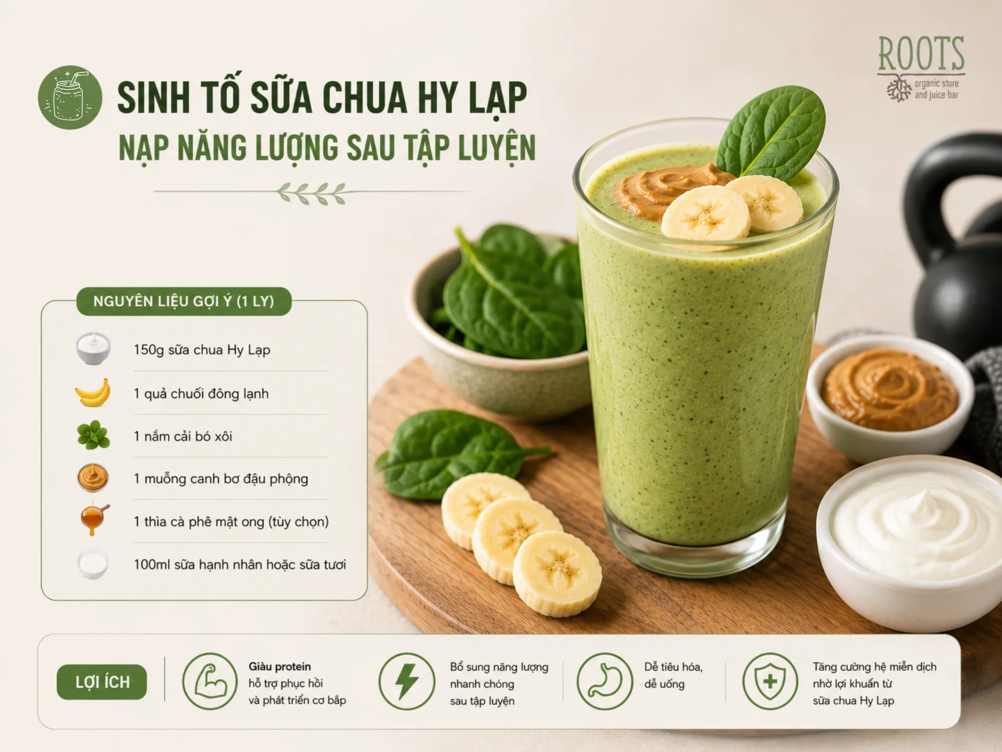 Sinh tố sữa chua Hy Lạp nạp năng lượng