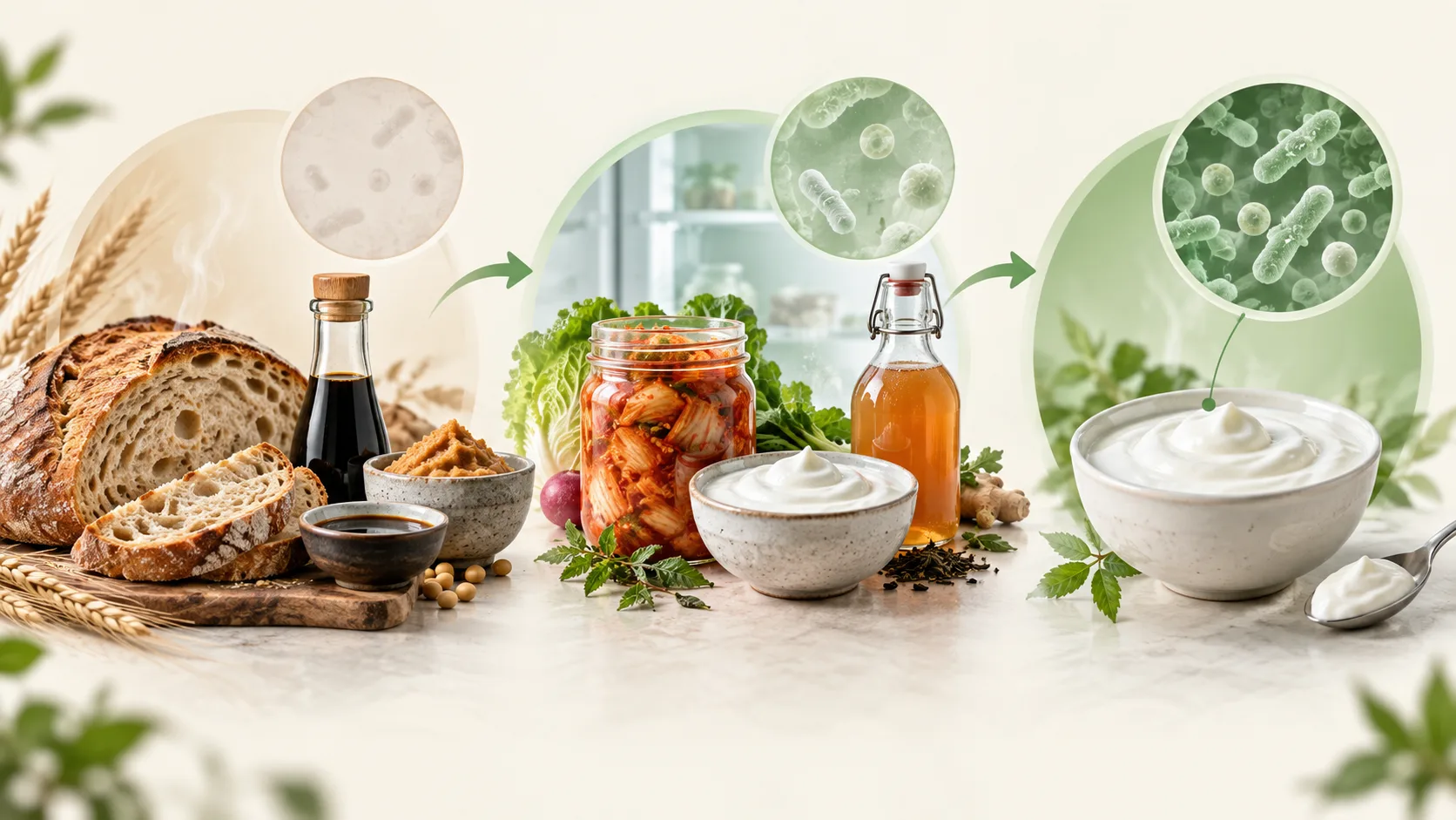 Ph&acirc;n biệt thực phẩm l&ecirc;n men, thực phẩm c&oacute; vi sinh vật sống v&agrave; thực phẩm probiotic