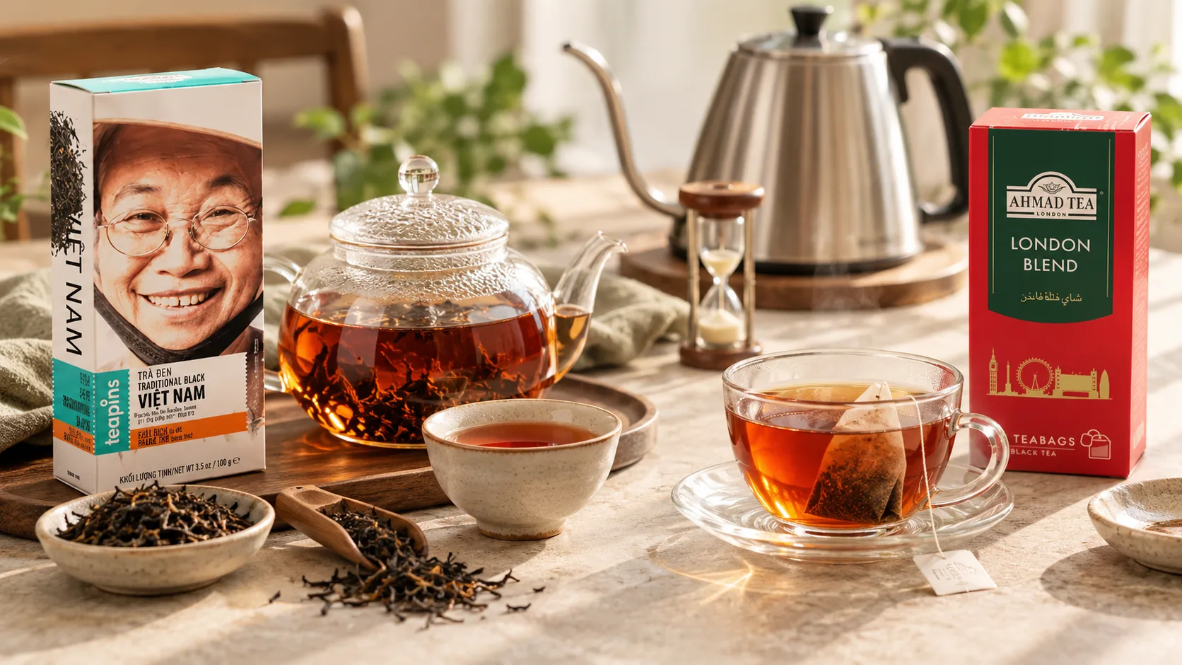 Cách pha trà đen lá rời và trà đen túi lọc với nước nóng