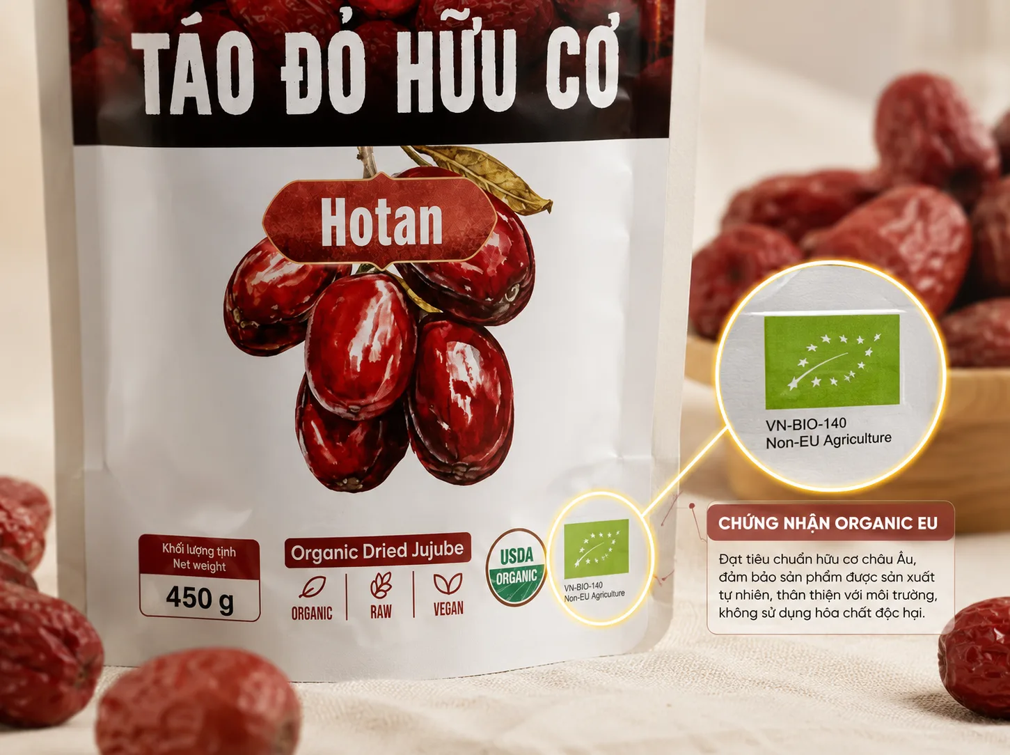 Nhãn mác tiêu chuẩn Organic EU.