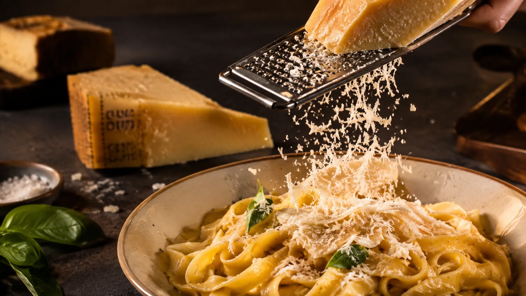 Parmigiano Reggiano và Grana Padano phô mai cứng Ý bào vụn