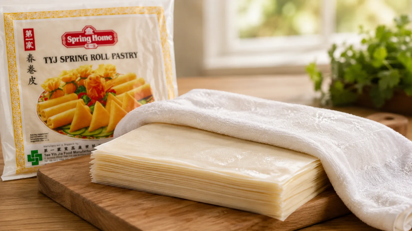 Mẹo phủ khăn ẩm lên bánh tráng bột mì đông lạnh khi rã đông