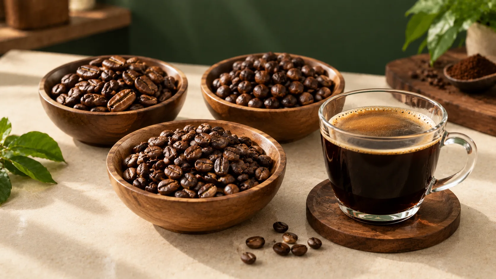 Blend Arabica và Robusta để cân bằng hương thơm body và độ đậm