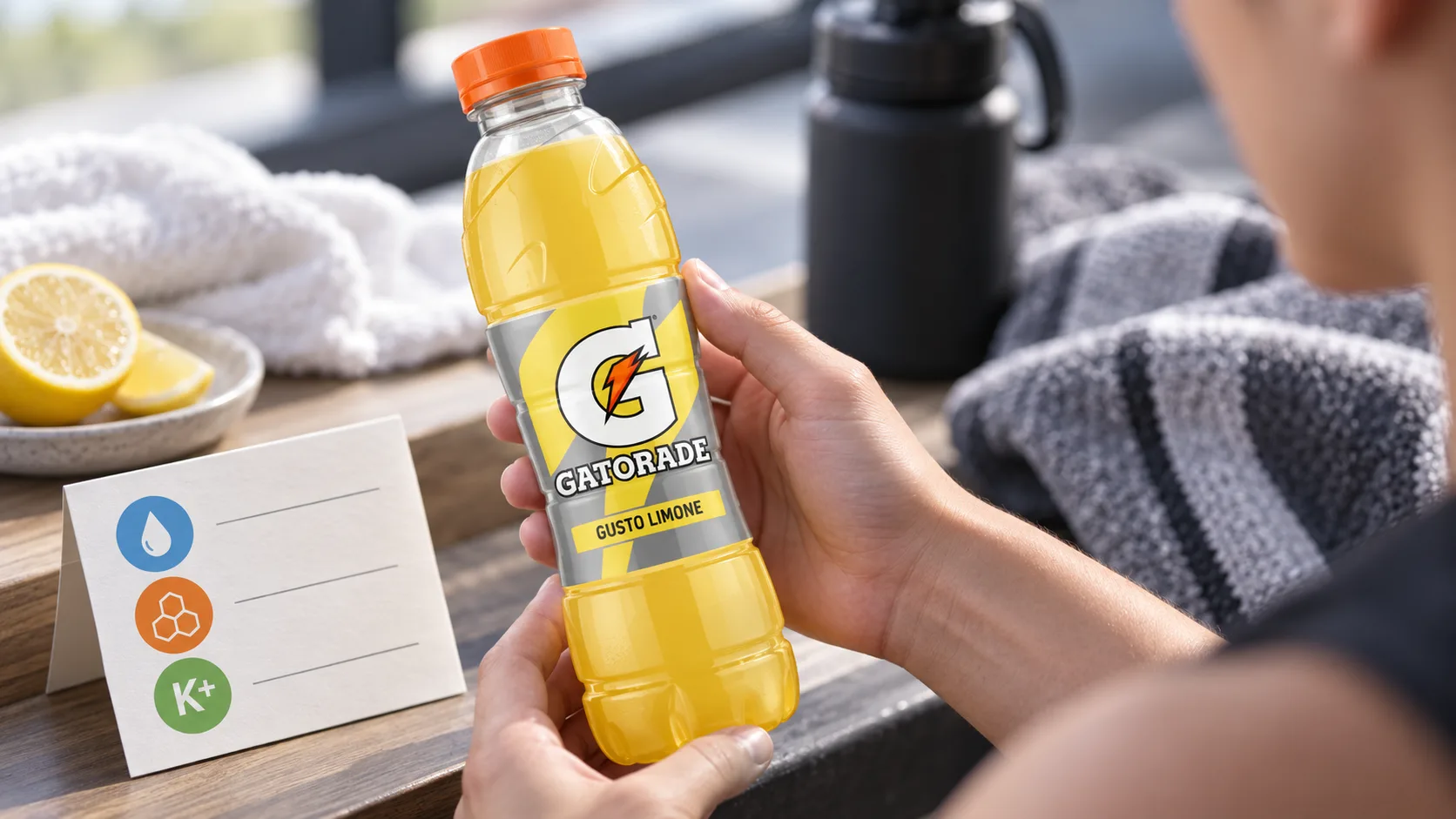 Đọc nh&atilde;n th&agrave;nh phần Gatorade Frost Riptide Rush để kiểm tra đường v&agrave; điện giải