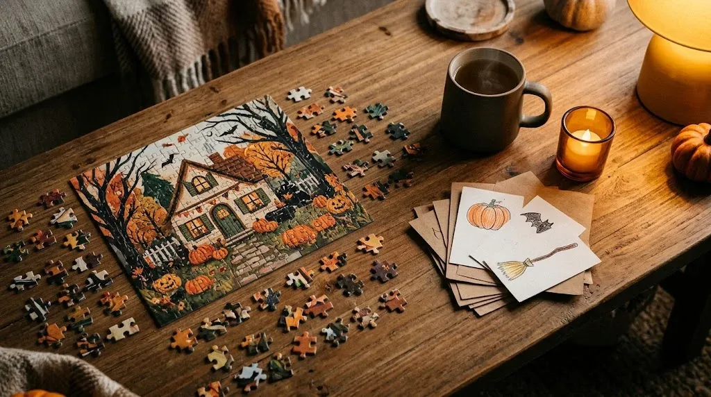 Ghép tranh puzzle và chơi board game tại nhà giúp buổi tối Halloween gắn kết không cần màn hình