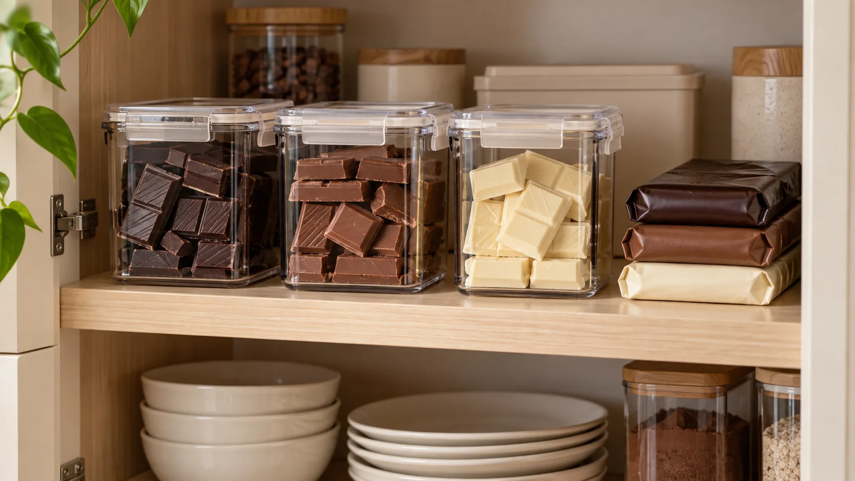 Dark, milk và white chocolate được bảo quản kín ở nơi khô mát, tránh ánh nắng và nguồn nhiệt