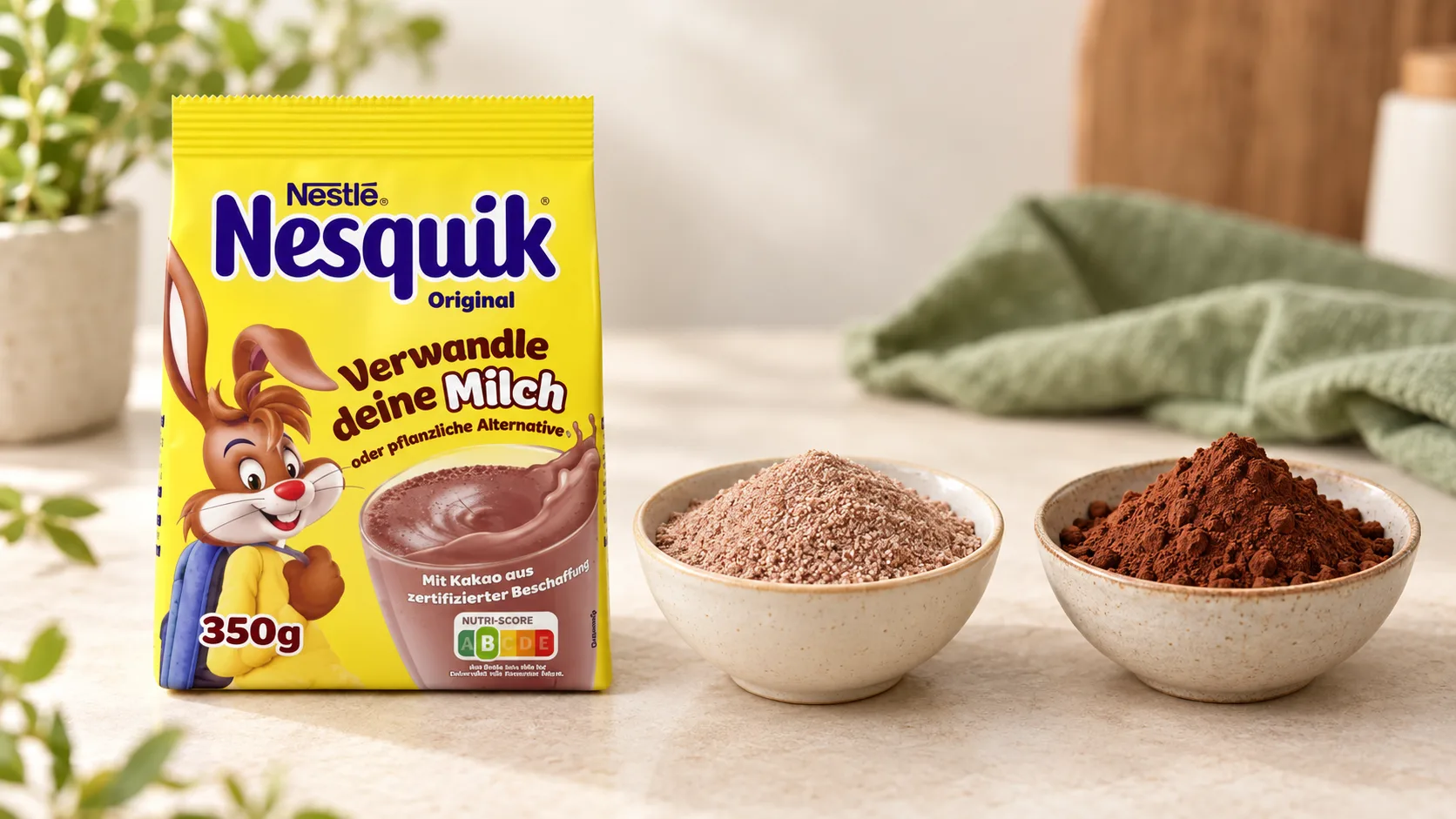 Bột chocolate pha uống Nesquik là sản phẩm khác với bột cacao nguyên chất dùng trong nhiều công thức làm bánh