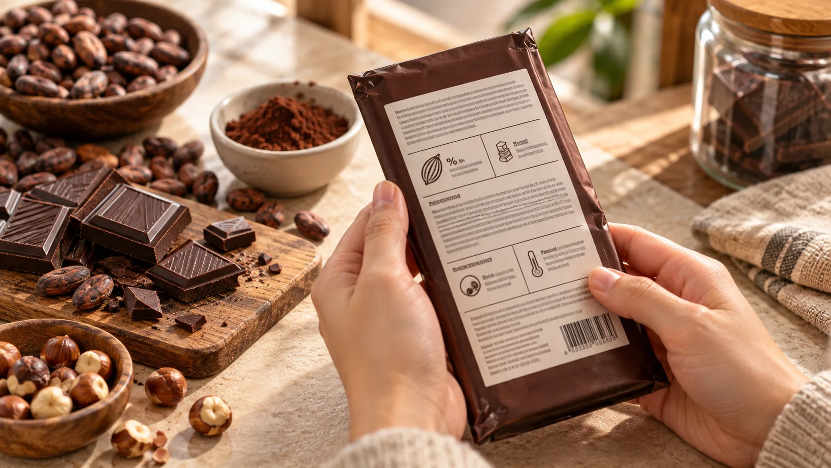 Cách đọc tỷ lệ cacao, thành phần và hướng dẫn bảo quản trên nhãn socola nhập khẩu