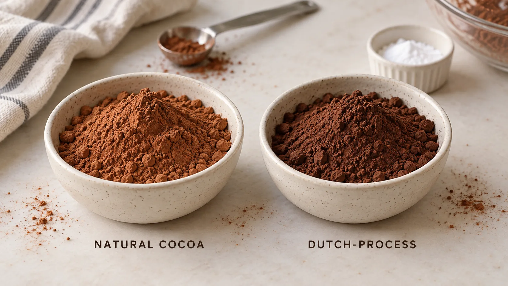 Bột cacao natural và Dutch process dùng khác nhau trong một số công thức nướng