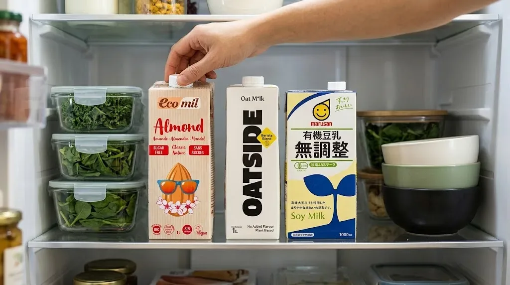 Bảo quản các hộp sữa thực vật đã mở nắp ở kệ sâu bên trong ngăn mát tủ lạnh từ 2 đến 4 độ C để giữ trọn vị tươi