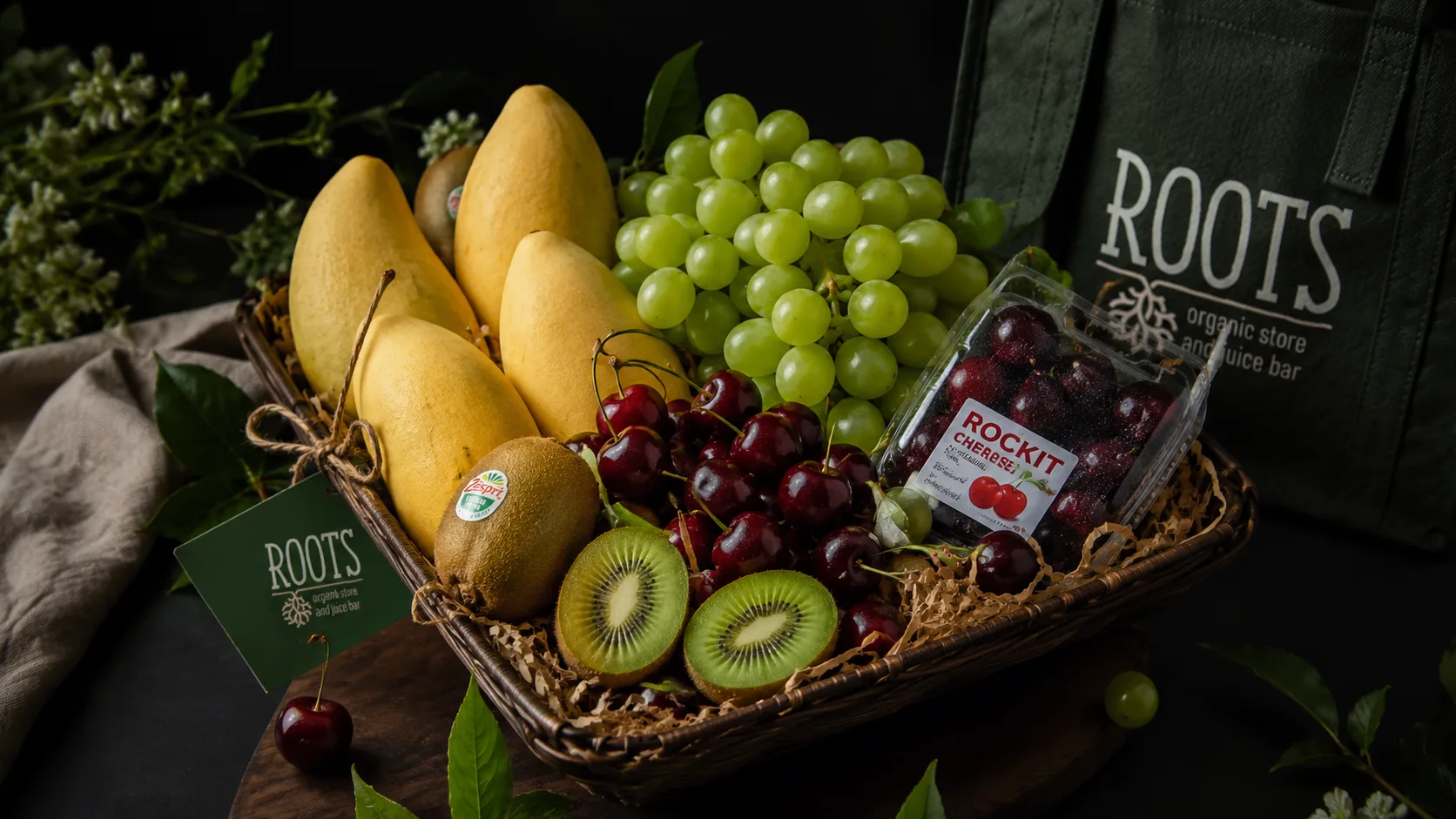 Combine a rich variety of fruit platters throughout the year with Vietnamese fruits and premium imported fruits such as grapes, cherries, and kiwis from ROOTS supermarket