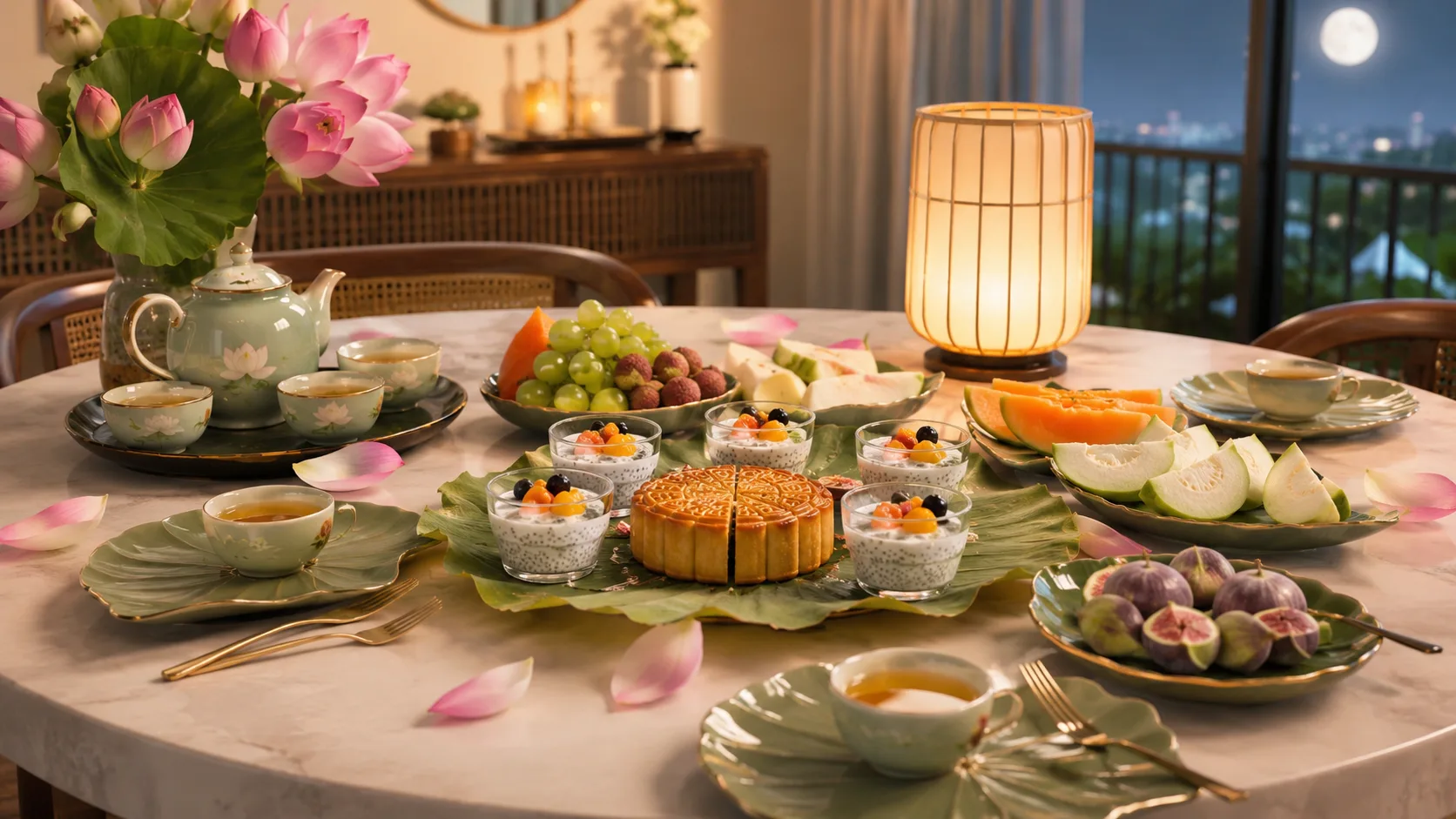 C&aacute;ch b&agrave;y m&acirc;m cỗ Trung Thu healthy đẹp cho 4 đến 6 người