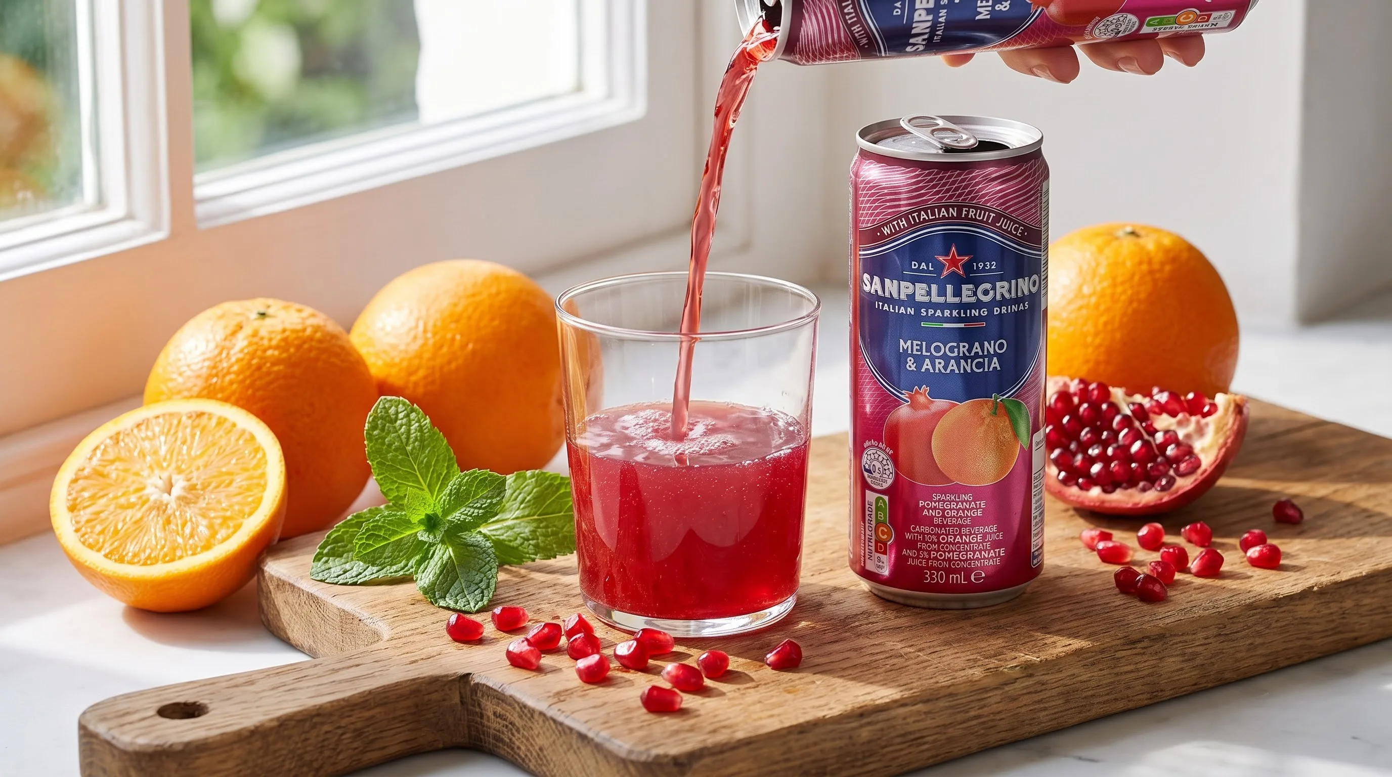 Thành phần nước ép cam và lựu tự nhiên của San Pellegrino Ý